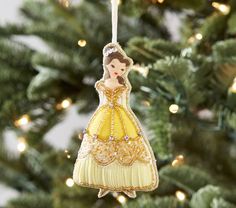 a christmas ornament hanging from a tree