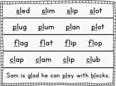 Phonics Freebie! - Classroom Freebies Ccvc Words, Cvcc Words, Weekly Homework, Words Activities, Consonant Blends, Reading Street, Fun Classroom Activities, Classroom Freebies