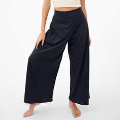 High-Waist Relaxed Wide-Leg Pant – GROCERIES Comfortable Yoga Pants With Loosely Fitted Hips For Relaxation, High Waist Relaxed Cotton Pants, Relaxed High Waist Cotton Pants, Comfortable Wide Leg Harem Pants For Relaxation, Athleisure Wide Leg Bottoms For Relaxation, Casual Wide Leg Yoga Pants For Relaxation, Relaxed Fit Yoga Pants For Meditation, Relaxation Wide Leg Yoga Pants With Elastic Waistband, Baggy Wide Leg Harem Pants For Athleisure