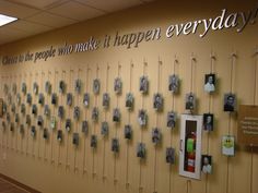 a wall that has pictures on it with the words everyone who make it happen everyday