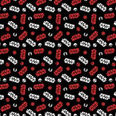 the star wars pattern is shown in red, white and black colors on a black background