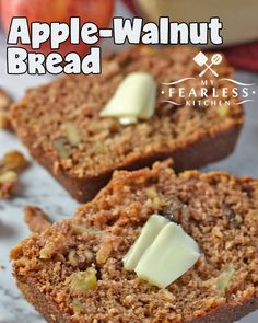 apple - walnut bread with butter on top