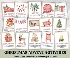 christmas activities for children with pictures of animals, houses and other things to do in the holiday