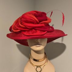 Christine A. Moore New York Kentucky Derby Vintage Red Woven Straw Rose Flower Feather Hat. Excellent Condition. Belmont Royal Ascot Preakness Wedding, Ribbon Feather, Wide Brim, One Size Fits All, Amazing Weaved, Straw, Summer, Tea Party, Beach, Party, Belmont Stakes, Hat! No Box. Will Ship Right Away. Check Out My Other Designer Items Tags: Boho Chic, Bohemian, Balletcore, Horse, Racing, Horse Racing, Ribbon Feather, Summer Tea Party, Racing Horse, Large Brim Hat, Belmont Stakes, Summer Tea, Types Of Hats, Elegant Hats, Feather Hat