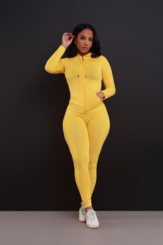 Just Vibing Seamless Zip Up Legging Set - Yellow - Swank A Posh Bad And Boujee Outfits, Boujee Outfits, Boutique Style Outfits, Boutique Store, Zipper Jacket, Seamless Leggings, Clothing Boutique, Boutique Clothing, Party Outfit