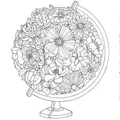 a drawing of flowers in a vase on top of a table