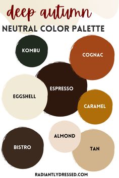 the color scheme for deep autumn neutral color palette