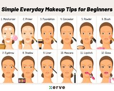 Face Makeup Steps, Makeup Cart, Make Up Diy, Makeup Contouring, Simple Everyday Makeup, Bentuk Alis, Makeup Order