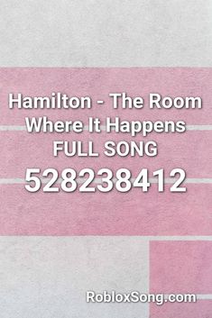 the room where it happens full song is shown in white and pink with black lettering