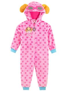 PRICES MAY VARY. Ultimate Paw Patrol Onesie: Drift into dreamland with the Paw Patrol Skye kids onesie, a snuggly staple for any little fan. These girls paw patrol pjs are a vibrant homage to Skye, complete with playful paw prints and soft fleece to keep your little one cozy all night long. Adventurous Hood Design: Every bedtime becomes an adventure with this fleece onesie for kids. The lined hood, adorned with Skye's pilot goggles and ears, transforms your child into their favourite hero from P Paw Patrol Gifts, Paw Patrol Pajamas, Fleece Pjs, Paw Patrol Skye, Paw Patrol Girl, Kids Onesies, Pink Paws, Embroidered Badges, Onesie Pajamas