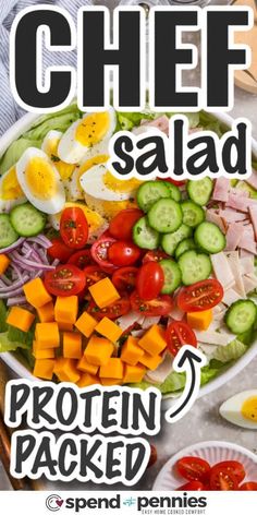 a poster with the words chef salad written on it