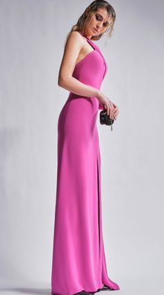 Fuchsia Evening Gown Fits best on small- medium LBD Garcons made in Italy One of a kind Pink Fitted Bodice Floor-length Evening Dress, Pink Floor-length Evening Dress With Fitted Bodice, Pink Gown With Sweep Train, Pink Gown For Gala, Pink Evening Gown With Sweep Train, Pink Gown With Fitted Bodice For Formal Events, Pink Gown With Fitted Bodice For Formal Occasions, Pink Gala Gown With Sweep Train, Formal Pink Gown With Fitted Bodice