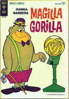 an old comic book with a cartoon character holding a ball of yarn in it's hand