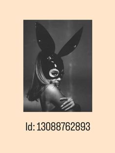 a woman wearing a bunny mask with the words id 130879233