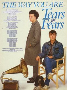 an advertisement for the musical group tears for years with two men sitting on a chair