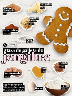 the ingredients and instructions for making ginger cookies