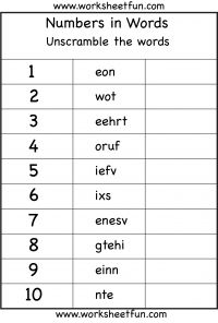 the worksheet for numbers in words that can be used to teach children how to use