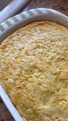 a casserole in a white dish on a counter