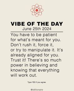 a quote that says vibe of the day