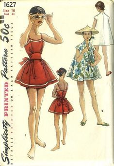 Swimsuit Vintage, Patron Vintage, Sewing Vintage, Swimwear Pattern, Maternity Swimsuit, Swimsuit Pattern, Vintage Dress Patterns