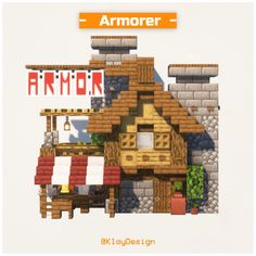 an image of a building made out of lego bricks with the words armor on it