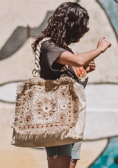 Bohemian Seashell Beach Tote Bag | LOVESTITCH Boho Tote Bag, Boho Tie Dye, Boho Tote, Natural Boho, Travel Essentials For Women, Rug Bag, Bohemian Beach, Boho Bags, Trendy Tote