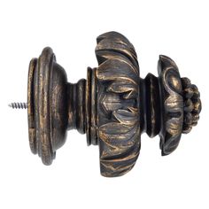 an old wooden door handle on a white background