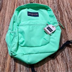 Jansport Backpack Is Our Top Backpacks For College And High School Students. The Brand Jansport Has School Backpacks, That Are Very Durable And Lightweight Making Them Great Hiking Backpack. Backpacks Are Essential For Grade-School Kids. Brand: Jansport Size: 16” X 12” X 5” Approx Color: Mint Green Condition: Brand New With Original Tags Same Day Shipping Via Usps Jansport Backpack For School | Jansport Backpack For Travel | Jansport Backpack For Hiking | Jansport Sustainable Traveling Backpack Green Standard Backpack For Sports, Sporty Green Backpack For School, Sporty Green Backpack For Back To School, Functional Green Sports Backpack, Green Sporty Rectangular Backpack, Sporty Green Rectangular Backpack, Blue Jansport Backpack, Backpacks For College, Traveling Backpack