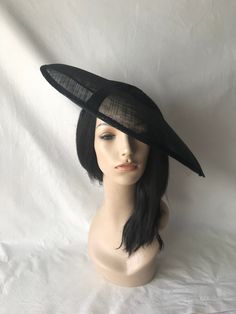 Large Black Hat, Special Occasion Hats, Mother Of The Bride Hats, Church Lady Hats, Kentucky Derby Fascinator, Breeders Cup, Derby Fascinator, Black Fascinator, Floppy Hats