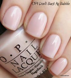 OPI Don't Burst My Bubble - This was my wedding Gel Manicure and still a favorite colour! Update - Mod About You is the same colour, don't burst my bubble was discontinued! Bubble Burst, Gel Manicure Colors, My Bubble, Milky Nails, Manicure Colors, Gel Nail Colors