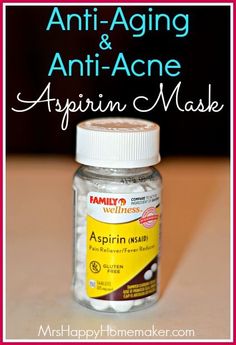 My FAVORITE beauty regimen, an aspirin mask! Great for wrinkles, acne, firming, etc - plus there are a bunch of ideas of things in your pantry to add into it to boost the mask even more! Aspirin Mask, Beauty Regimen, Homemade Face Masks, Homemade Face, Beauty Recipe, Anti Acne, Diy Skin, Homemade Beauty Products