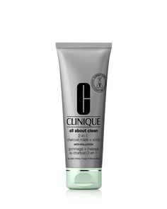 Five-minute detoxifying face mask + face scrub helps remove pollution and excess oil, plus refines skin's texture. Allergy tested. 100% fragrance free. Clinique Face Mask, Clinique All About Clean, Detoxifying Face Mask, Exfoliating Face Scrub, Skin Care Masks, Charcoal Powder, Skin Clear, Charcoal Mask, All About