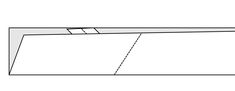 a line drawing of a rectangular object with one corner missing from the top, and another side missing from the bottom