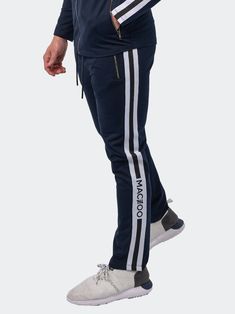 Maceoo brings fashion and comfort together with this signature pair of elevated jogger pants. With metal hardware drawstrings, ankle cuffs, and exquisite details, these joggers will keep you comfortable while turning heads with their unique design Blue Trousers, Ankle Cuffs, Metal Hardware, Jogger Pants, Athleisure, Casual Pants, Turning, Unique Design, Track