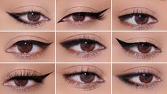 How To: 9 Different Eyeliner Styles on HOODED EYES | Easy Beginner Friendly Tutorial - YouTube Edgy Eye Makeup, Different Eyeliner Styles, Halloweenský Makeup, Permanente Make-up, Eyeliner For Hooded Eyes, Mekap Mata, Drag Make-up, Simple Eyeliner