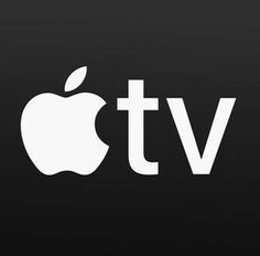 an apple tv logo on a black background with the words't v'in white