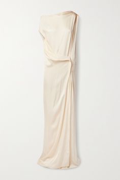 BONDI BORN's 'Ardea' maxi dress is such an elegant choice for summer soirées. It's been locally made in Australia from seersucker using a substantial amount of FSC viscose, a wood-fiber pulp, and has a one-shoulder neckline and draped waist panel. <br><br>This product was Locally Made using Considered Materials. Find out more about NET SUSTAIN <a href="https://www.net-a-porter.com/en-gb/campaigns/net-sustain">here.</a> White Kaftan Dress, Winter Runway, White Kaftan, Big Dresses, Fantasy Gowns, Sport Swimwear, Satin Midi Dress, Hot Dress, Shearling Jacket