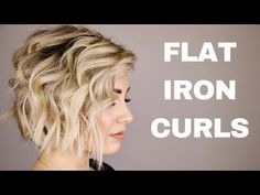 Flat Iron Curls Short Hair, Flat Iron Short Hair, Iron Curls, How To Have Style, Flat Iron Curls, How To Curl Short Hair, Flat Irons, Makijaż Smokey Eye, Short Hair Tutorial