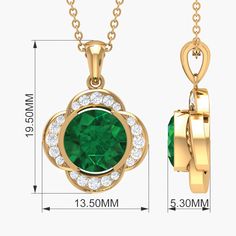 Product Details Be Dazzle with this Beautiful Flower Pendant embellished with Round Shape Created Emerald set in a Half Bezel Setting along with a Zircon Halo. Product Information SKU SHP-PENDANT0621102985 Length 19.5 mm Width 13.5 mm Weight 3.60 gm (Approximate) LAB CREATED EMERALD INFORMATION No.of Stones 1 Pieces Total Weight 2.18 Carat (Approximate) Dimension(approx) Round-8X8 mm-1 Pcs Color Green Cut Brilliant Shape Round Setting Type Half-Bezel-Setting Quality Grade AAAA ZIRCON INFORMATION No.of Stones 20 Pieces Total Weight 0.39 Carat (Approximate) Dimension(approx) Round-1.10X1.10 mm-8 PcsRound-1.40X1.40 mm-8 PcsRound-1.60X1.60 mm-4 Pcs Color White Cut Brilliant Shape Round Setting Type Half-Bezel-Setting Quality Grade AAA View More Half Bezel Setting, Emerald Set, Necklace With Diamond, Half Bezel, Lab Created Emerald, Floral Pendant, Flower Pendant, Beautiful Flower, Bezel Setting