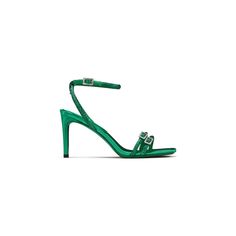 Inject some dazzle to your shoe-drobe with our Miah Sandals. Designed with 2 green straps, each featuring rhinestone details and chic buckles. A wardrobe staple that adds a touch of glamour to every look.