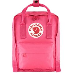 Kånken was created in 1978 to help prevent back problems among Swedish school children and, since then, has become one of Fjällräven's most appreciated products. The Mini-version is suitable for small children as well as for full grown adults who are looking for a small backpack. It is perfect for carrying a change of clothes for preschool or food on an outing, and as a smart everyday bag for books, water bottles, fruit and more. The shoulder straps are long and adjustable and fit both small and big backs. They can be fastened with a clasp so that they are not in the way when at their tightest. The material is hard-wearing, lightweight Vinylon F fabric that is able to withstand dirt and wetness. The main compartment has a large zipped opening, which makes it easy to pack and unpack. Two fl Fjallraven Mini, Mochila Fjallraven Kanken, Fjallraven Kanken Mini, Popular Backpacks, Fjällräven Kånken, Kanken Mini, Water Resistant Backpack, Mini Mochila, Backpack Reviews