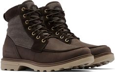 SOREL Carson Moc Waterproof Boot (Men) | Nordstrom Waterproof Suede Hiking Boots With Round Toe, Suede Waterproof Boots With Round Toe, Mid-top Leather Boots For Outdoor, Leather Hiking Boots With Rubber Toe Cap For Outdoor, Outdoor Leather Hiking Boots With Rubber Toe Cap, Waterproof High-top Suede Hiking Boots, Suede High-top Waterproof Boots, Rugged Mid-top Leather Waterproof Boots, Mid-top Waterproof Boots For Outdoor Work