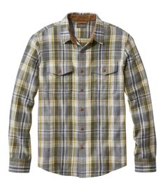 Fit: Slim | Men's Signature Heritage Textured Flannel Shirt, Cotton Man Weave, Woven Top, Men's Shirts, Slim Fit Men, Cotton Flannel, L L Bean, Flannel Shirt, Casual Button Down Shirts, Light Gray