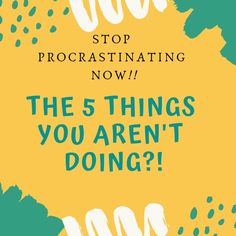 the 5 things you aren't doing? stop procrastinating now cover