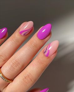 Summer nail inspo 💜 swipe left for tutorial 👀 Using @kiaraskynails gel nail polish in • Pink Powderpuff • Wonderlust • Euphoria code SIMLYNAIL10 to save 10% ring @luvaj *affiliate _____ #nailart #summernails #nailinspo #nailinspodaily #nailinspiration #cutenails #prettynails #kiaraskynails #girlynails #gelnails #purplenails #swirlynails Cute Simple Nails, Summer Nail, Purple Nails, Fall Nails, Nail Art Diy, Gel Nail, Gel Nail Polish, Simple Nails, Art Diy