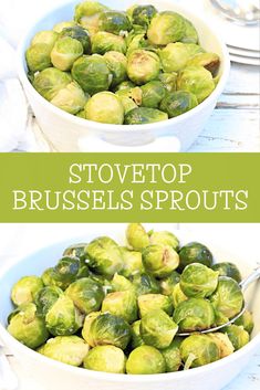 Stovetop Brussels Sprouts ~ Pan-fried Brussels sprouts simmered in a savory and buttery plant-based broth are easy, flavorful, and versatile! Brussel Sprout Recipes On Stove Top, Whole Brussel Sprout Recipes, Brussel Sprout Stove Top, Brussel Sprouts On Stove Top, Cooking Brussel Sprouts On Stove, Buttery Brussel Sprouts, Stovetop Brussel Sprouts, Steamed Brussel Sprout Recipes, Steamed Brussel Sprouts