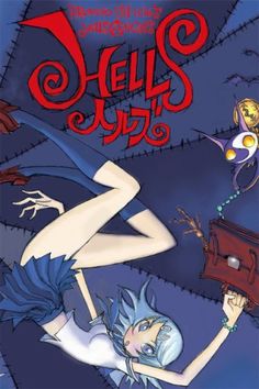 the cover to hell's eyes, with an illustration of a woman holding a box