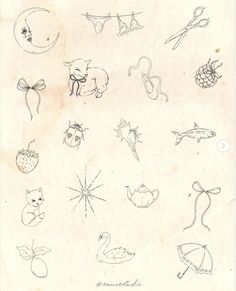 an old paper with some drawings on it