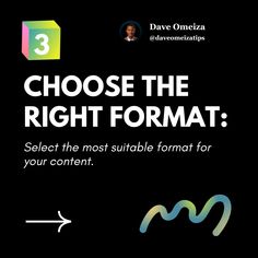 the cover of choose the right format to select the most suitable format for your content