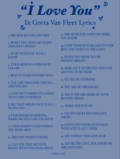 i love you in great van fleet's song, with the words on it